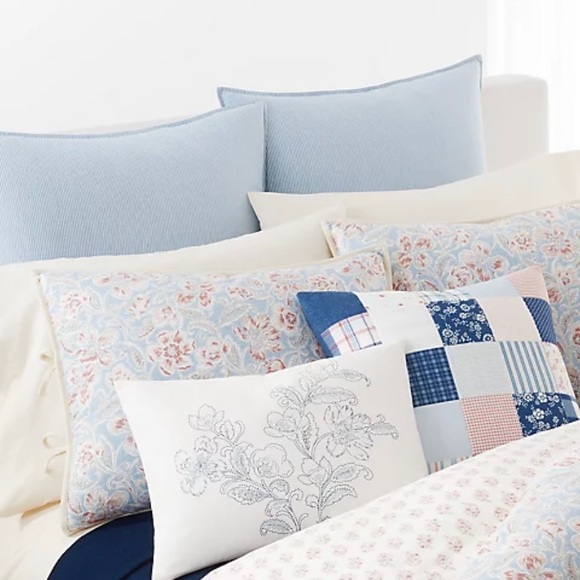 Ralph Lauren Home Cosima Floral Blue Pink King Reversible Duvet Cover & Shams - Picture 7 of 15